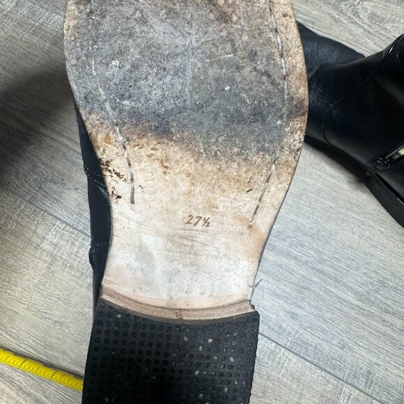 El Besserro Double Zipper Black Leather Square Toe Ankle Boots Men's Size 8.5 - Picture 5 of 8